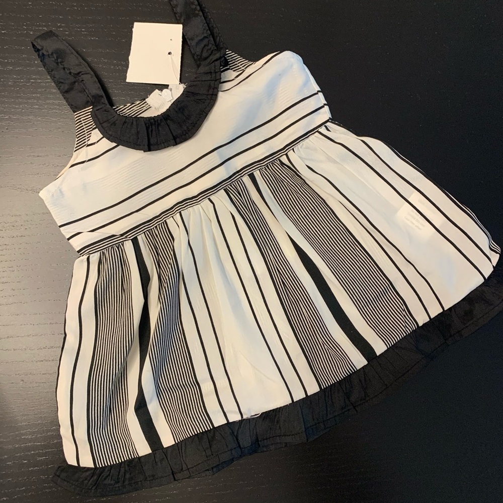 ⭐️2/$8.00⭐️—Black and White 0-3m Baby Girl Striped Dress
